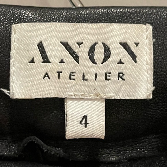 Anon Atelier Designer Black Lambskin Leather Pants Leggings size 4 - Picture 4 of 10